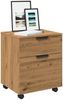 Rollcotainer MOSAB rollbar Artisan Eichen-Optik 45x38x54cm | Nachttisch mit Rollen Aktenschrank rollbar kleiner Schubladenschrank Bild 2