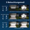 skelo LED Solarleuchte Solarlampen für Außen, Solarleuchte mit Bewegungsmelder, 204 LED, solar strahler außen, LED fest integriert, Kaltweiß, 3 Modi, IP65, PIR-Sicherheitsleuchte für Garten, Hof, Schuppen, Garage Bild 2