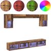 vidaXL TV Wand Einheiten mit LED mit LED 6 pcs Altholz Holzwerkstoff 3402955 Bild 4