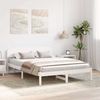 vidaXL Bettrahmen mit Kopfteil Weiß 150 x 200 cm Massives Kiefernholz 872060 Bild 3