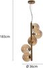 Pendelleuchte HONEY 5-flammig Gold-Glaskugeln Bernsteinfarbig, Höhe 183cm Bild 4