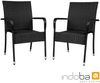 4 x Gartenstuhl Polyrattan stapelbar schwarz Bild 2
