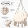 tillvex Hängesessel Beige mit großem Kissen 200kg zum Aufhängen | Hängestuhl Indoor & Outdoor | Hängekorb wetterfest | Schaukelkorb Bild 2