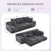 Leinen-Sofa, 4 Kissen, Getränkehalter, Seitentasche, Khaki Bild 4