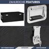 Aluminiumbox mit Deckel - Abschließbar | Alubox Deichselbox Alu Anhängerbox Werkzeugkiste Metall Transportbox Metallkiste, 90x47x33,5cm Schwarz Bild 5