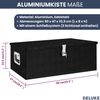 Aluminiumbox mit Deckel - Abschließbar | Alubox Deichselbox Alu Anhängerbox Werkzeugkiste Metall Transportbox Metallkiste, 90x47x33,5cm Schwarz Bild 3