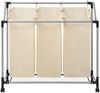 vidaXL Wäschekorb mit 3 Taschen Creme Stahl 282427 Bild 3