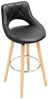 2er-Set Barstuhl Tresenhocker Holz Kunstleder schwarz Bild 2