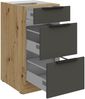 Küchen Unterschrank 40 cm Küche ARIA Graphite ultra matt + Eiche Artisan matt, hochwertige Fronten mit Anti Fingerprint Beschichtung, Soft-Close Küchenzeile Küchenblock Bild 3
