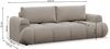 Selsey 'Ombo Doce' 3 Sitzer Schlafsofa mit Stauraum, hydrophobem Samtbezug, Greige Bild 5