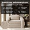 skølm 'Fjäll' Schlafsessel mit 1 Kissen, beige, Teddy-Bouclé Sessel ausklappbar, mit Liegefunktion, vakuumverpackt ohne Aufbau Bild 4