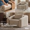 skølm 'Fjäll' Schlafsessel mit 1 Kissen, beige, Teddy-Bouclé Sessel ausklappbar, mit Liegefunktion, vakuumverpackt ohne Aufbau Bild 3
