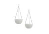 HTI-Living Blumenampel Blumenampel 2er Set Rattanoptik Weiß (Set, 2 St, 2 Blumenampeln), Blumentopf hängend Kunststoff Bild 3