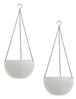 HTI-Living Blumenampel Blumenampel 2er Set Rattanoptik Weiß (Set, 2 St, 2 Blumenampeln), Blumentopf hängend Kunststoff Bild 4