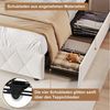 ADWOLT Stauraumbett Polsterbett mit Lattenrost und LED-Beleuchtung, Jugendbett 90x200cm mit USB&Type-C,Kinderbett mit 2 Schubladen,Beige Bild 4
