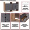 Kommode HWC-P43, Schrank Sideboard Highboard, 6 Schubladen MDF 80x120x42cm ~ Rivera-Eiche-Optik, dunkelgrau Bild 2