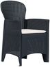 vidaXL Gartenstühle 2 Stk. mit Kissen Anthrazit Kunststoff Rattan-Optik 45599 Bild 2