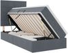 vidaXL Aufbewahrungsbett mit Matratze Dunkelgrau 90 x 190 cm Samt 3371998 Bild 2