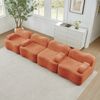 Ecksofa Orange aus Samt, tiefe Sitzfläche, modulares Wellen-Design mit hochelastischer Schaumstoffpolsterung,70x384x98 cm Bild 3