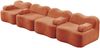 Ecksofa Orange aus Samt, tiefe Sitzfläche, modulares Wellen-Design mit hochelastischer Schaumstoffpolsterung,70x384x98 cm Bild 5