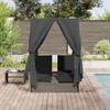 vidaXL Doppelte Sonnenliege Grau 205 x 129 x 200 cm Poly-Rattan 3376129 Bild 3