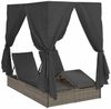 vidaXL Doppelte Sonnenliege Grau 205 x 129 x 200 cm Poly-Rattan 3376129 Bild 2