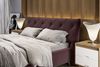 KAWOLA Bett ANNY Polsterbett Kopfteil niedrig Velvet purple 180x200cm Bild 2