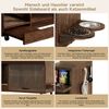 Katzentoilettenschrank B 100 x T 45,5 x H 67 cm aus MDF in Walnussoptik mit Schubladen und Rollen Bild 5