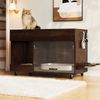 Katzentoilettenschrank B 100 x T 45,5 x H 67 cm aus MDF in Walnussoptik mit Schubladen und Rollen Bild 4