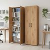 Bellamio 'Apol' Mehrzweckschrank, Eichenoptik, 176x33x60 cm, Aktenschrank mit 8 Ablagefächern Bild 2