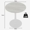 Couchtisch 72*70*70 cm, rund, Weiß, mit Tischplatte in Kunstmarmor-Optik Bild 5