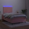 vidaXL Boxspringbett mit Matratze & LED Rosa 120x200 cm Samt 3135998 Bild 4