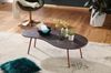 Design Couchtisch JAI 122 x 34,5 x 63 cm Akazie mit Metallbeinen Kupfer, Nierentisch Massivholz Grau, Holztisch Tischbeine Metall, Cooler Massivholztisch, Tisch Flach Modern Bild 3