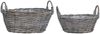 vidaXL Blumentopfkorb mit Speicher 2 Stk. Natürliches Grau Kubu Rattan 42020963 Bild 2