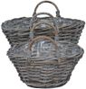vidaXL Blumentopfkorb mit Speicher 2 Stk. Natürliches Grau Kubu Rattan 42020963 Bild 5