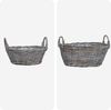 vidaXL Blumentopfkorb mit Speicher 2 Stk. Natürliches Grau Kubu Rattan 42020963 Bild 4