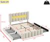 Polsterbett, 160 x 200cm, Ohne Matratze, Polsterbett mit 4 Schubladen, Polsterbet Bett mit LED-Lichtleiste mit USB und Stereoanlage, Samt, Beige Bild 3