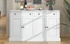 Sideboard, 150x40x86 cm, antikweißes Sideboard mit 4 Türen & 2 Schubladen, Holzoptik-Platte Bild 4