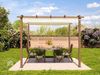 PRIMEYARD Pergola 3x3 m Terrassenüberdachung mit Schiebedach Stahlrahmen in Holzoptik Bild 4
