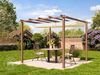 PRIMEYARD Pergola 3x3 m Terrassenüberdachung mit Schiebedach Stahlrahmen in Holzoptik Bild 2