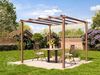 PRIMEYARD Pergola 3x3 m Terrassenüberdachung mit Schiebedach Stahlrahmen in Holzoptik Bild 3