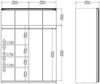 Dmora Kleiderschrank 2 Türen Maurice, Schlafzimmermöbel, Schrank, Garderobe, 150x61 h200 cm, Glänzendes Weiß Bild 3
