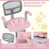 Kinder Schreibtischstuhl mit 41-52 cm Höhenverstellbarer Sitzhöhe Kinderdrehstuhl mit Rollen Rosa Bild 3
