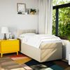 Boxspringbett mit Matratze, Stoff, Viereckige, grauer Fuß, Creme, 100x200 cm, true Bild 4