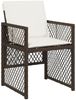 vidaXL 9-tlg. Garten-Essgruppe mit Kissen Braun Poly Rattan 3210837 Bild 4