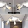 ZMH LED Deckenlampe 4 Flammig Deckenstrahler - Deckenleuchte Weiß 3000k 20W Deckenspot GU10 Modern Eckig Küchenlampe Schwenkbar 350° für Wohnzimmer Schlafzimmer Büro Bild 5