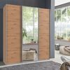 Schwebetürenschrank Kleiderschrank B180 cm H208 cm 3-türig Eiche Artisan Dekor, 1x Spiegeltür Bild 3