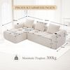 Kompaktsofa aus Cord 253x158x61 cm mit Seitenfächern & Becherhaltern, beige Bild 4