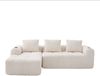 Kompaktsofa aus Cord 253x158x61 cm mit Seitenfächern & Becherhaltern, beige Bild 5