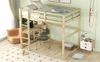 Bett 140x200 cm aus Kiefer mit integriertem Schreibtisch und Stauraum – platzsparendes Naturholz-Design Bild 5